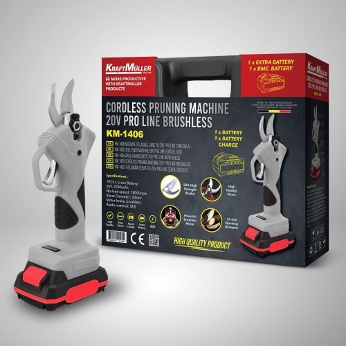Sécateur à batterie 20V Brushless Ø33mm KraftMuller Pro Line