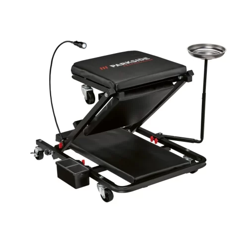 Chariot de mécanicien et tabouret d’atelier